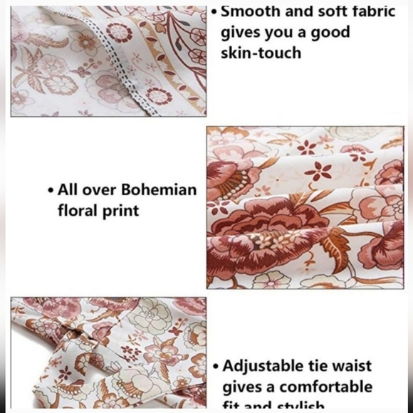 Zesica Summer Wrap Boho Floral Dress V-Neck Size Xlarge - Picture 4 of 16